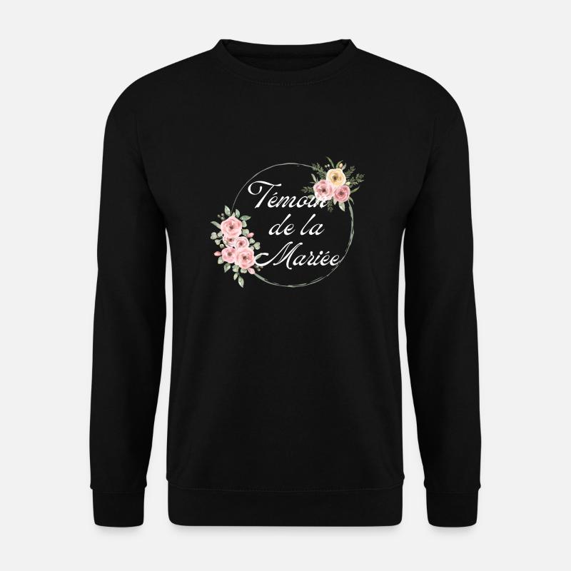 Trauzeuge der Braut mit rosa Blumen - passendes T-Shirt - Unisex Pullover - Schwarz