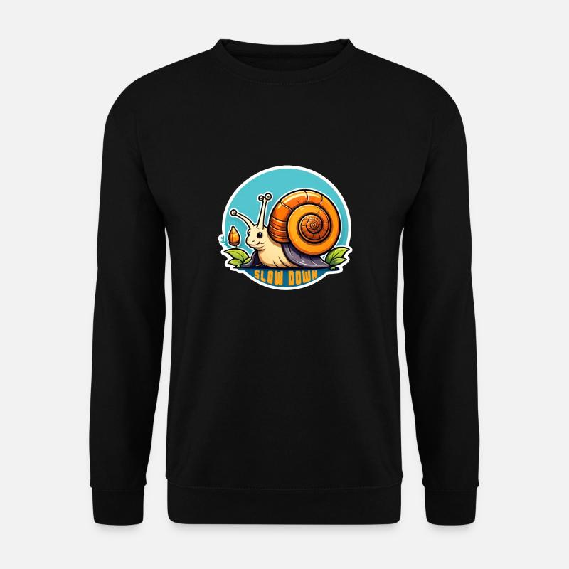 Slow down snail - Unisex Pullover - Schwarz