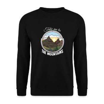Bring mich in die Berge - Unisex Pullover - Schwarz - Vorne - Alina (178cm) & Michal (187cm)