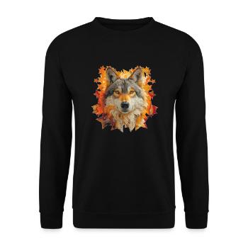Wolf and Stars - Unisex Sweatshirt - black - Front - Alina (178cm) & Michal (187cm)
