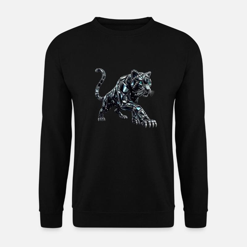Cat Black Crystal Cat - Unisex Sweatshirt - black