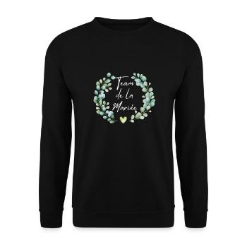 Floral bridal team - matching tshirt - Unisex Sweatshirt - black - Front - Alina (178cm) & Michal (187cm)