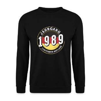 Limitierte Auflage Jahrgangs 1989 35 ans - Sweat-shirt Unisexe - noir - Devant - Alina (178cm) & Michal (187cm)