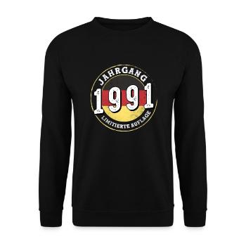 Jahrgangs 1991 Limitierte Auflage 33 ans - Sweat-shirt Unisexe - noir - Devant - Alina (178cm) & Michal (187cm)