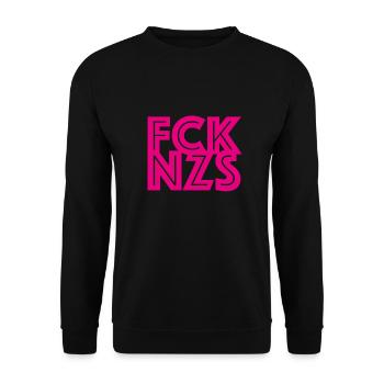 FCK NZS - Unisex Sweatshirt - black - Front - Alina (178cm) & Michal (187cm)