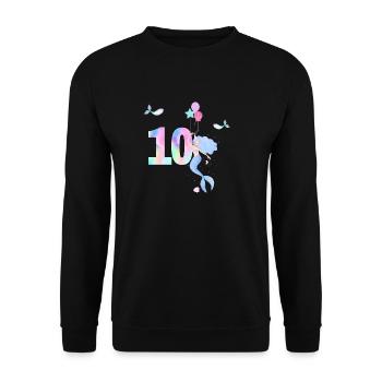 10e anniversaire sirène - Sweat-shirt Unisexe - noir - Devant - Alina (178cm) & Michal (187cm)