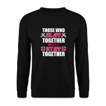 Ceux qui tuent ensemble restent ensemble - Sweat-shirt Unisexe - noir - Devant - Alina (178cm) & Michal (187cm)