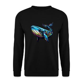 Baleine bleue - Sweat-shirt Unisexe - noir - Devant - Alina (178cm) & Michal (187cm)