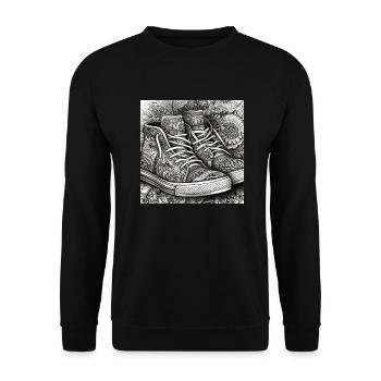 Sneaker - Unisex Sweatshirt - black - Front - Alina (178cm) & Michal (187cm)