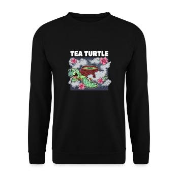Tee-Schildkröte - Unisex Pullover - Schwarz - Vorne - Alina (178cm) & Michal (187cm)