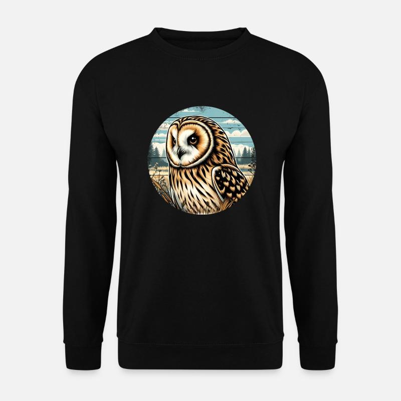 Sumpfohreule Eule - Unisex Pullover - Schwarz