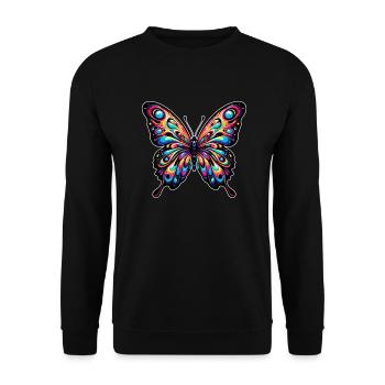 Butterfly - Unisex Sweatshirt - black - Front - Alina (178cm) & Michal (187cm)