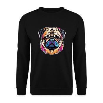 Pug - Unisex Sweatshirt - black - Front - Alina (178cm) & Michal (187cm)
