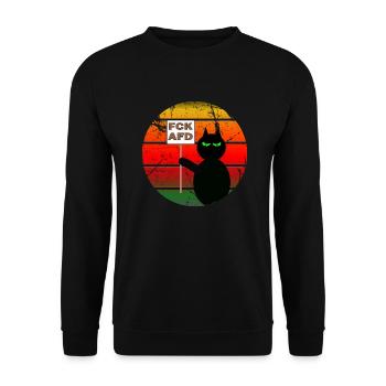The Cat Statement FCKAFD - Unisex Pullover - Schwarz - Vorne - Alina (178cm) & Michal (187cm)