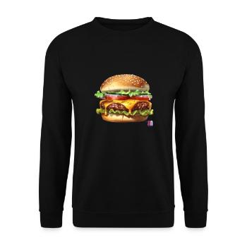 Ich liebe HAMburger - Unisex Pullover - Schwarz - Vorne - Alina (178cm) & Michal (187cm)