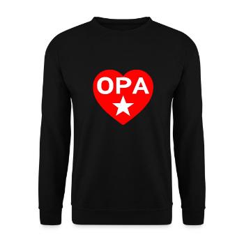 Opa - Unisex Pullover - Schwarz - Vorne - Alina (178cm) & Michal (187cm)