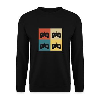Retro-Vintage-Konsole - Unisex Pullover - Schwarz - Vorne - Alina (178cm) & Michal (187cm)