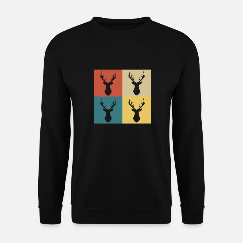 Retro Vintage Hirsch - Unisex Pullover - Schwarz