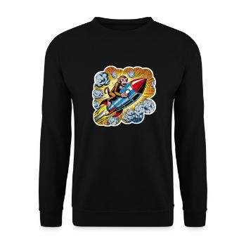 The flying ape - Unisex Pullover - Schwarz - Vorne - Alina (178cm) & Michal (187cm)