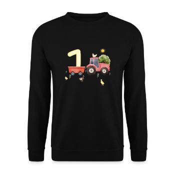 1. Jubiläum Landwirtschaft - Unisex Pullover - Schwarz - Vorne - Alina (178cm) & Michal (187cm)