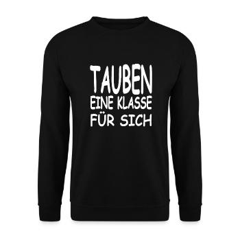Tauben - Unisex Pullover - Schwarz - Vorne - Alina (178cm) & Michal (187cm)