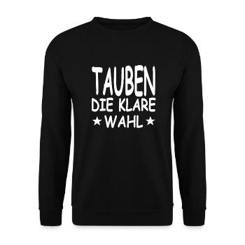 Tauben - Unisex Pullover - Schwarz - Vorne - Alina (178cm) & Michal (187cm)