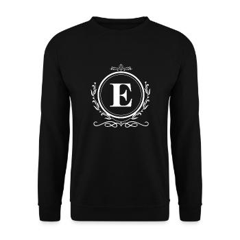 Buchstaben-E-Dekoration - Unisex Pullover - Schwarz - Vorne - Alina (178cm) & Michal (187cm)
