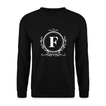 lettre f décoration - Sweat-shirt Unisexe - noir - Devant - Alina (178cm) & Michal (187cm)