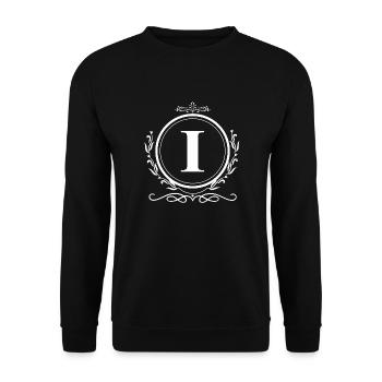 Buchstabe I Dekoration - Unisex Pullover - Schwarz - Vorne - Alina (178cm) & Michal (187cm)