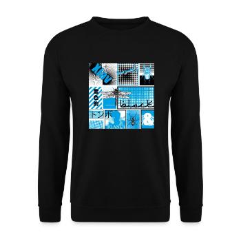 #18 BLEU, NOIR ET BLANC - Sweat-shirt Unisexe - noir - Devant - Alina (178cm) & Michal (187cm)