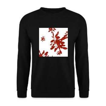 Blätter Design - Unisex Pullover - Schwarz - Vorne - Alina (178cm) & Michal (187cm)