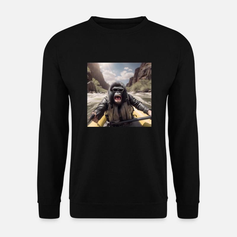 Rafting Gorilla - Unisex Pullover - Schwarz