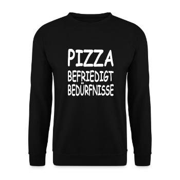Pizza - Unisex Pullover - Schwarz - Vorne - Alina (178cm) & Michal (187cm)