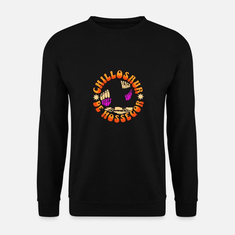 "Chill-osaur T-Shirt - Entspannung in Hossegor" - Unisex Pullover - Schwarz