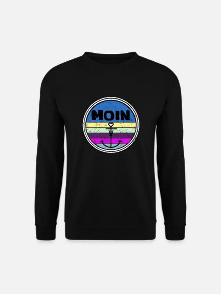 Moin Anker Vintage Retro Distressed Norden - Unisex Pullover - Schwarz