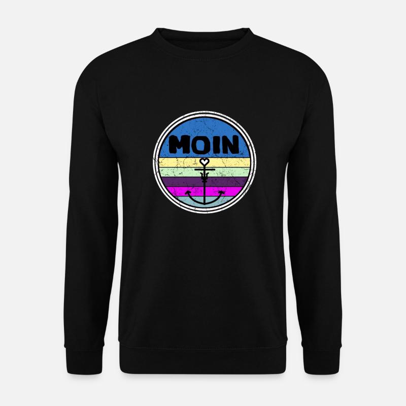 Moin Anker Vintage Retro Distressed Norden - Unisex Pullover - Schwarz