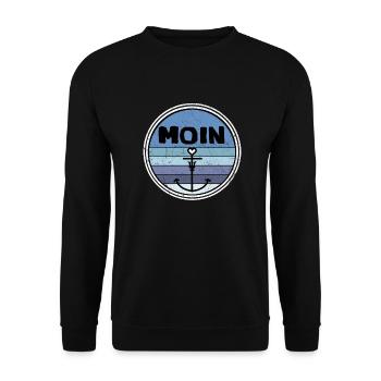 Moin Geschenk Nordisch - Unisex Pullover - Schwarz - Vorne - Alina (178cm) & Michal (187cm)