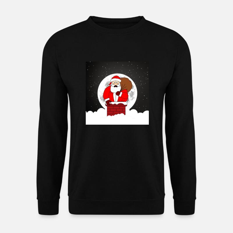 Weihnachtsmann unter Vollmond - Unisex Pullover - Schwarz