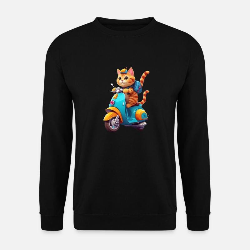 Cat Rides Scooter - Unisex Sweatshirt - black