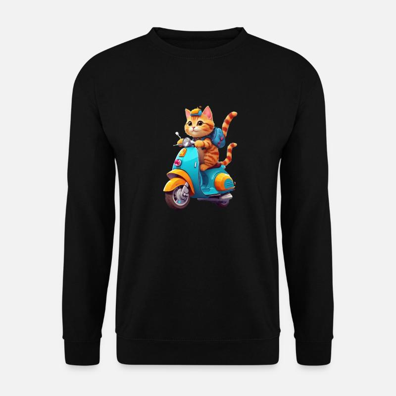 Cat Rides Scooter - Unisex Sweatshirt - black