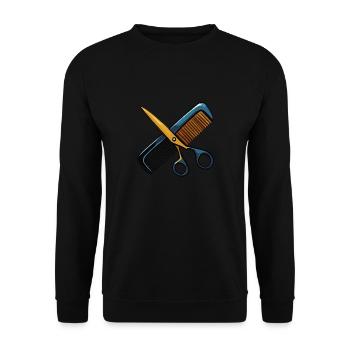 Kamm und Schere - Unisex Pullover - Schwarz - Vorne - Alina (178cm) & Michal (187cm)