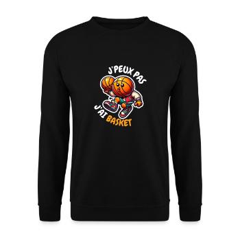 J'Peux pas, J'ai Basket - Sweat-shirt Unisexe - noir - Devant - Alina (178cm) & Michal (187cm)
