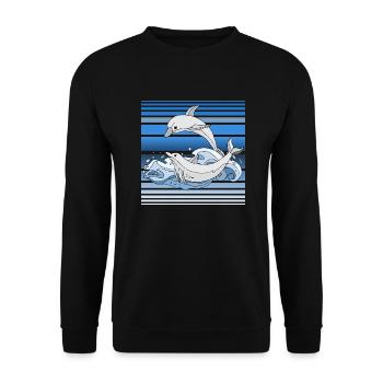 Delphine - Unisex Pullover - Schwarz - Vorne - Alina (178cm) & Michal (187cm)