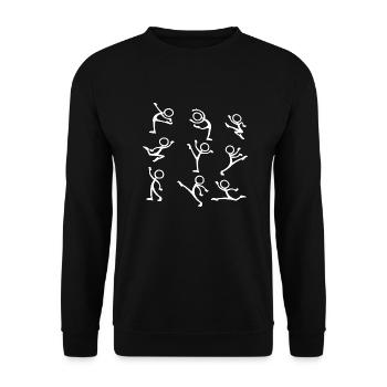 Neon Stick Figure People Art Illustrations Cartoon - Unisex Sweatshirt - black - Front - Alina (178cm) & Michal (187cm)
