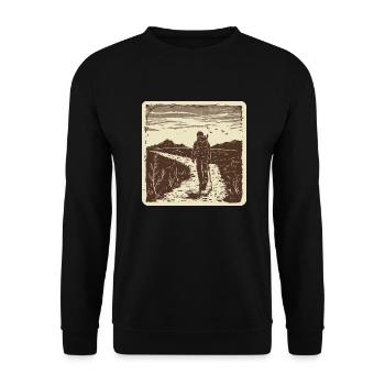 Randonnée, Randonnée, Montagnes, Nature, Camping, Sommet, Alpes - Sweat-shirt Unisexe - noir - Devant - Alina (178cm) & Michal (187cm)