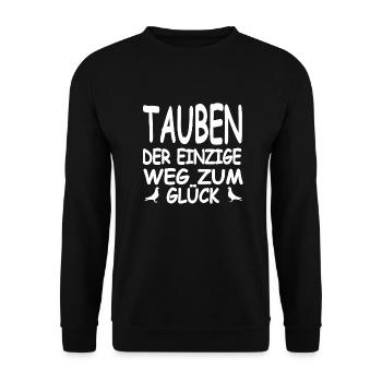 Tauben - Unisex Pullover - Schwarz - Vorne - Alina (178cm) & Michal (187cm)