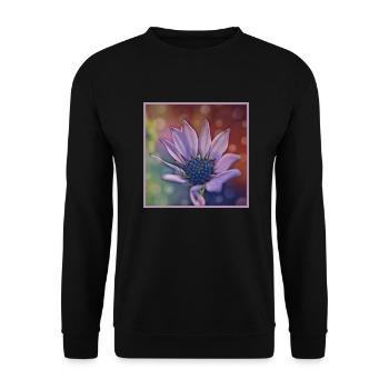 Flower as art on the T-shirt - Unisex Sweatshirt - black - Front - Alina (178cm) & Michal (187cm)