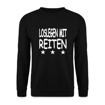 Reiten - Unisex Pullover - Schwarz - Vorne - Alina (178cm) & Michal (187cm)