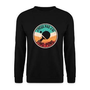 J peux pas j ai Ping Pong - Sweat-shirt Unisexe - noir - Devant - Alina (178cm) & Michal (187cm)