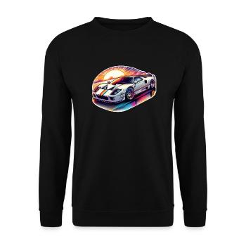 voiture vintage couché de soleil - Sweat-shirt Unisexe - noir - Devant - Alina (178cm) & Michal (187cm)